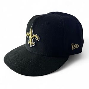 New Era Black and Gold Fleur-de-Lis Fitted Hat
